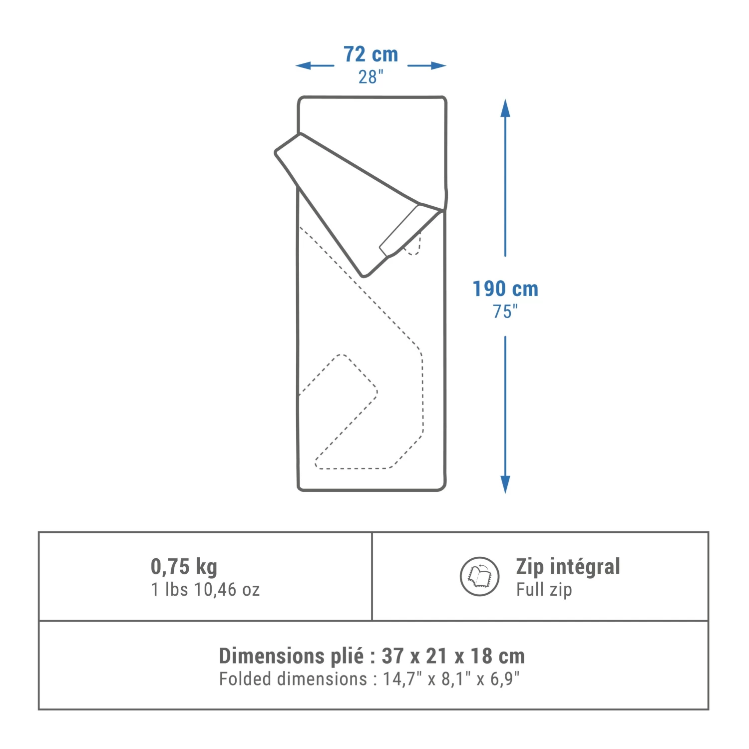 Quechua Camping Sleeping Bag Arpenaz 20° 4 Quechua Camping Sleeping Bag Arpenaz 20° - Image 2