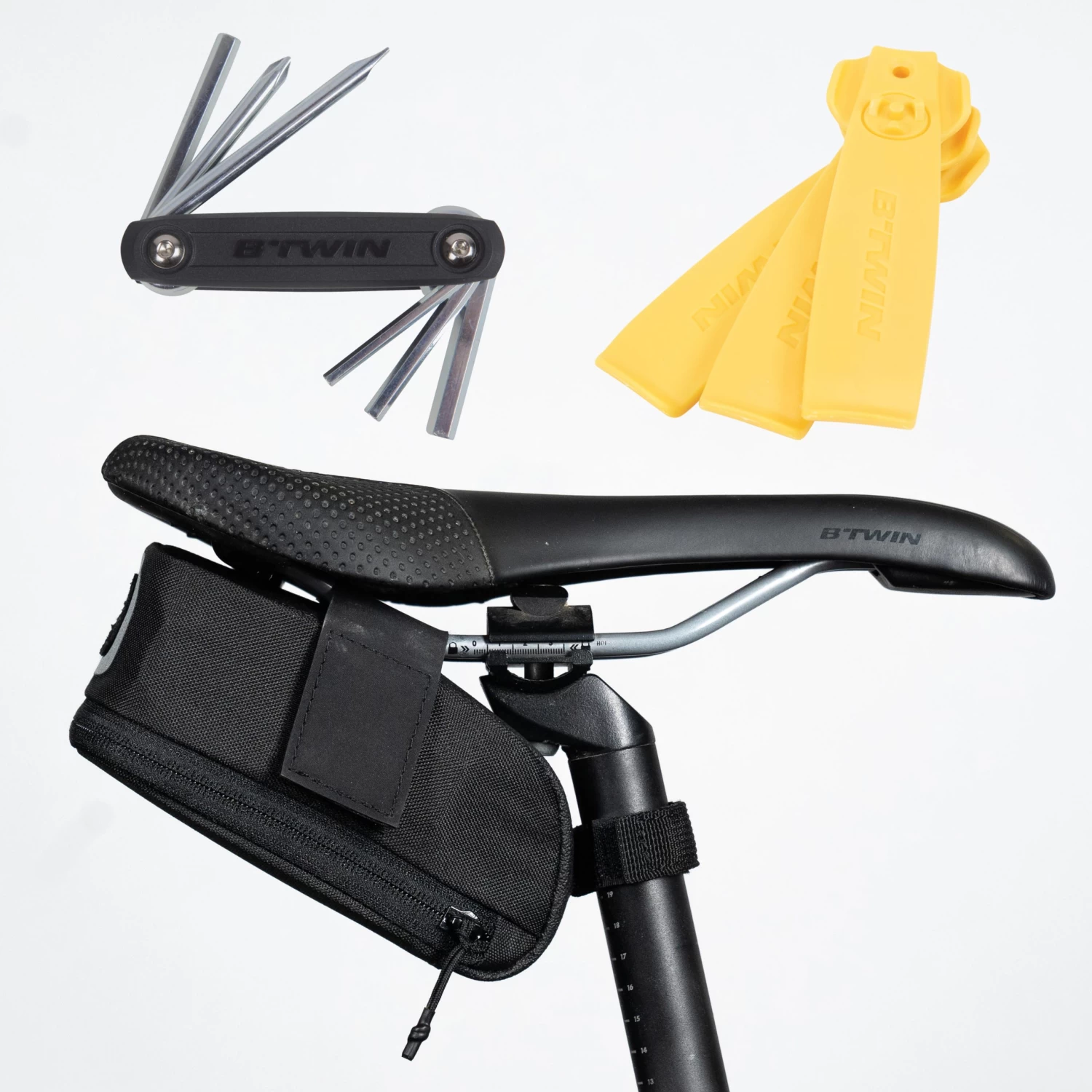 Riverside Saddle Bag Kit Easy M 0.6L + Multitool + 3 Tyre Lever 3 Riverside Saddle Bag Kit Easy M 0.6L + Multitool + 3 Tyre Lever