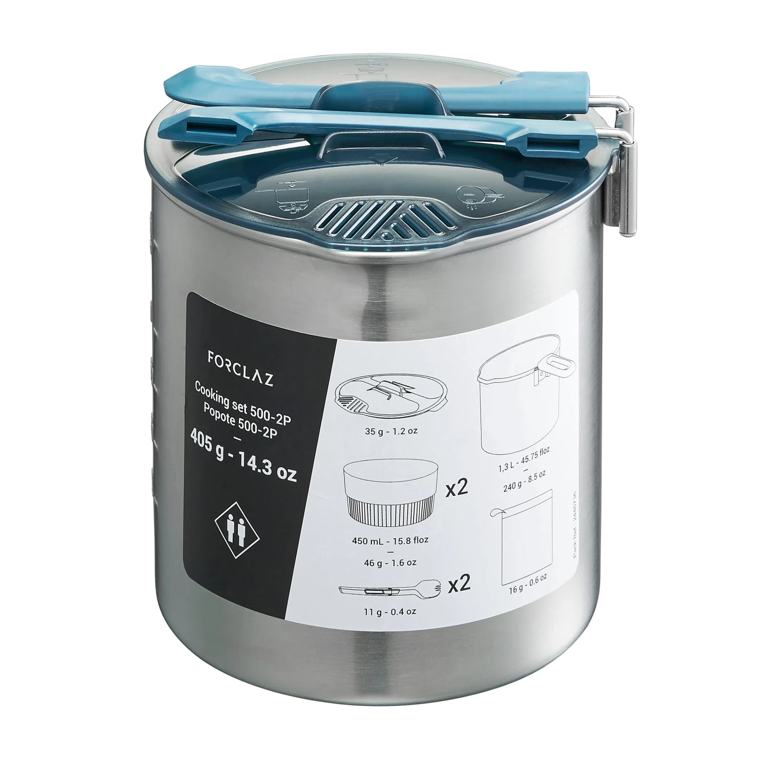 Stainless Steel 2 Person Cooking Set 1.6L 17 Stainless Steel 2 Person Cooking Set 1.6L - Image 15