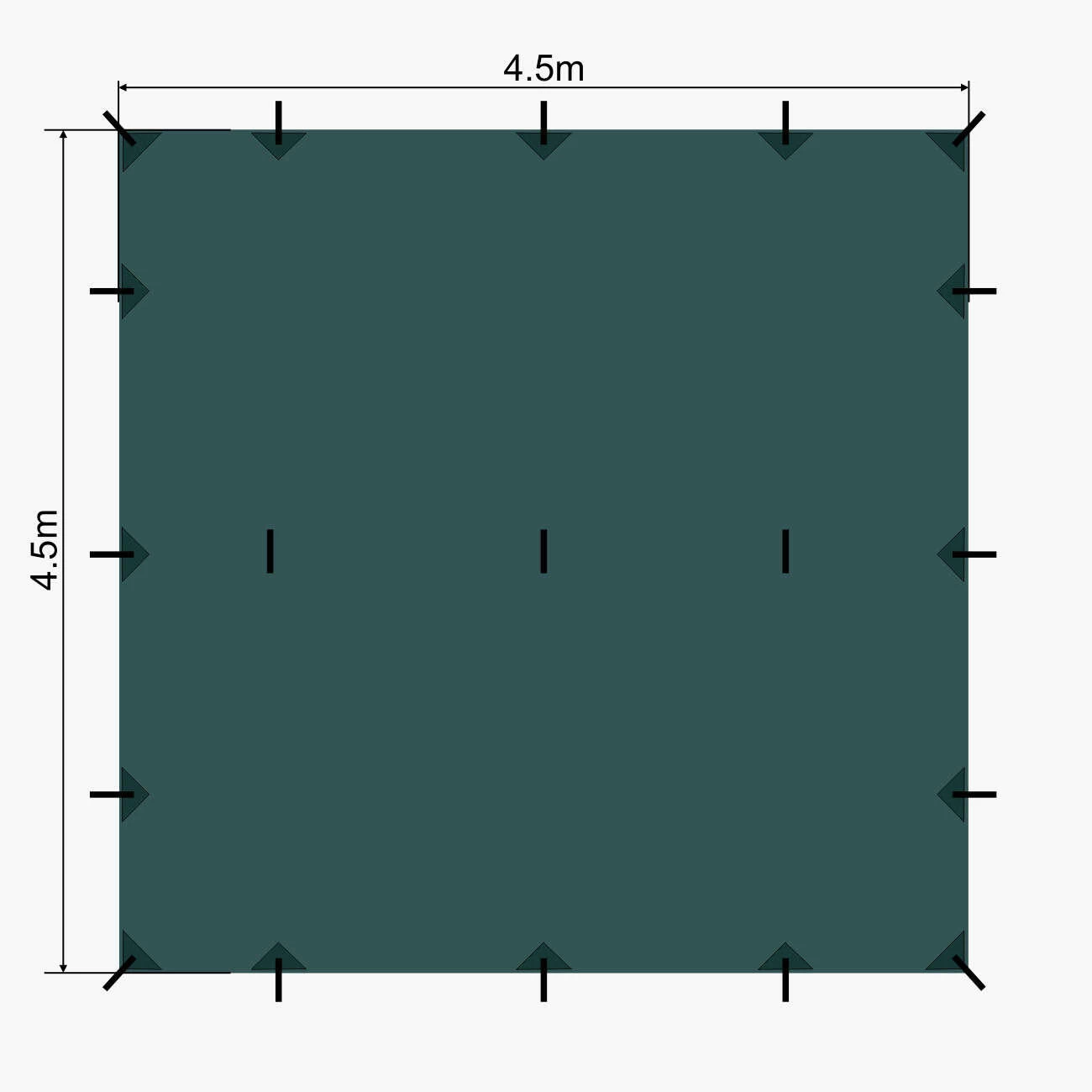 Lomo 4.5m X 4.5m Bushcraft Tarp 5 Lomo 4.5m X 4.5m Bushcraft Tarp - Image 3